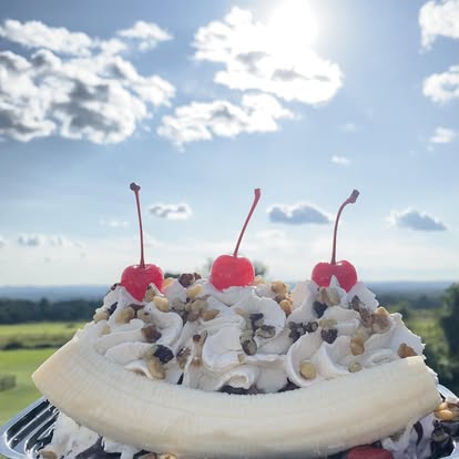 Loaded banana ice cream float